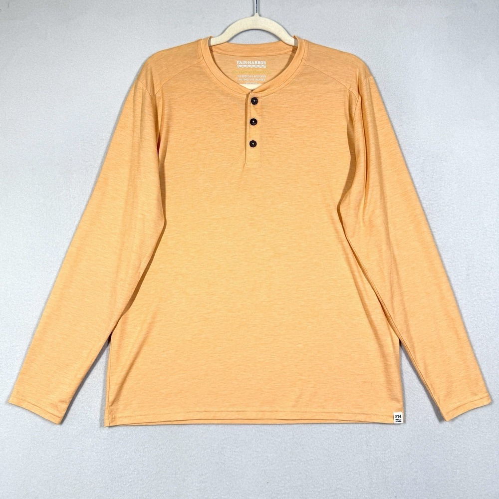 Fair Harbor Shirt Mens Medium SeaBreeze Long Sleeve Henley UPF 50 Sun Protection